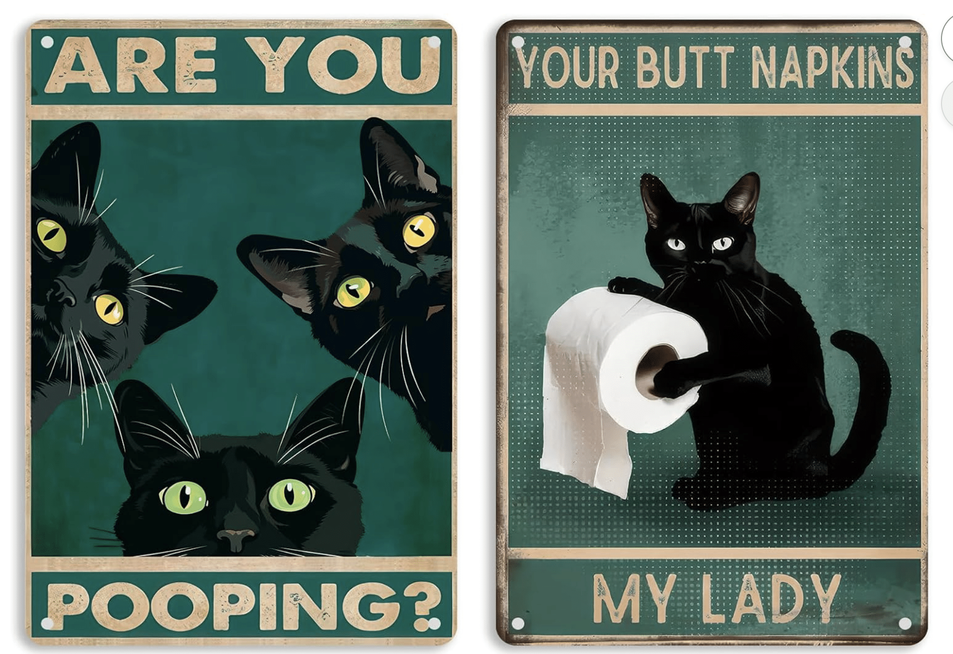 funny metal cat signs